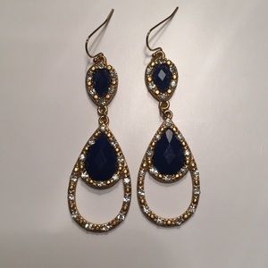 Navy Drop Earrings